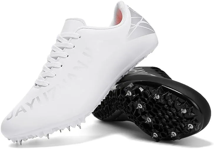 Mens Womens Track and Field Shoes Sprint Sport Sneakers Mesh Breathable Professional Running Nail Spikes Shoes for Boys Girls