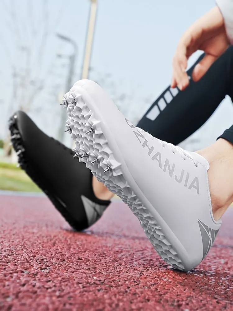 Mens Womens Track and Field Shoes Sprint Sport Sneakers Mesh Breathable Professional Running Nail Spikes Shoes for Boys Girls