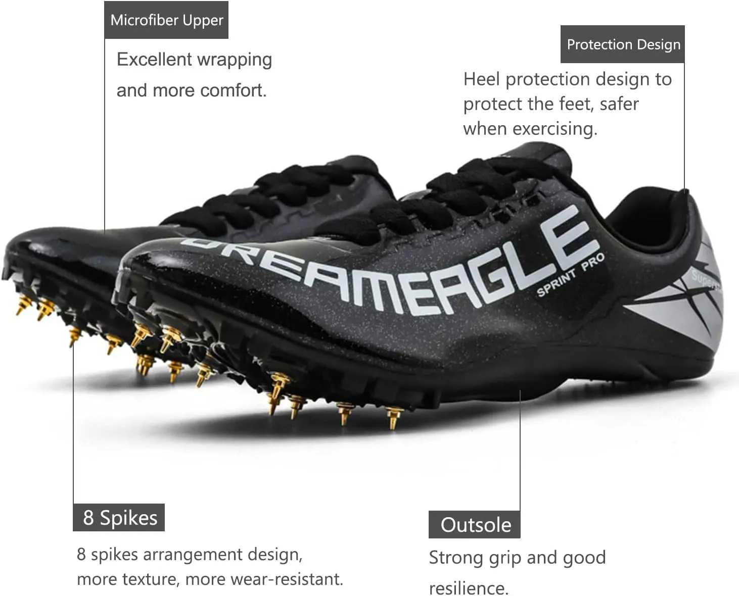 Mens Womens Track and Field Shoes Sprint Sport Sneakers Mesh Breathable Professional Running Nail Spikes Shoes for Boys Girls