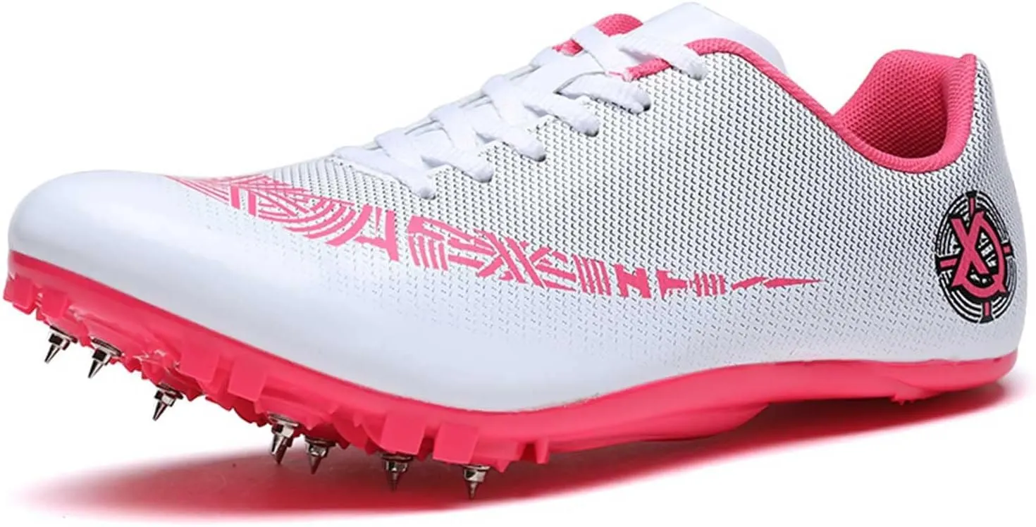 Mens Womens Track and Field Shoes Sprint Sport Sneakers Mesh Breathable Professional Running Nail Spikes Shoes for Boys Girls