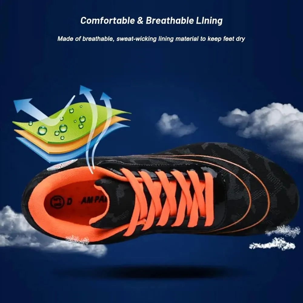 Mens Womens Track and Field Shoes Sprint Sport Sneakers Mesh Breathable Professional Running Nail Spikes Shoes for Boys Girls