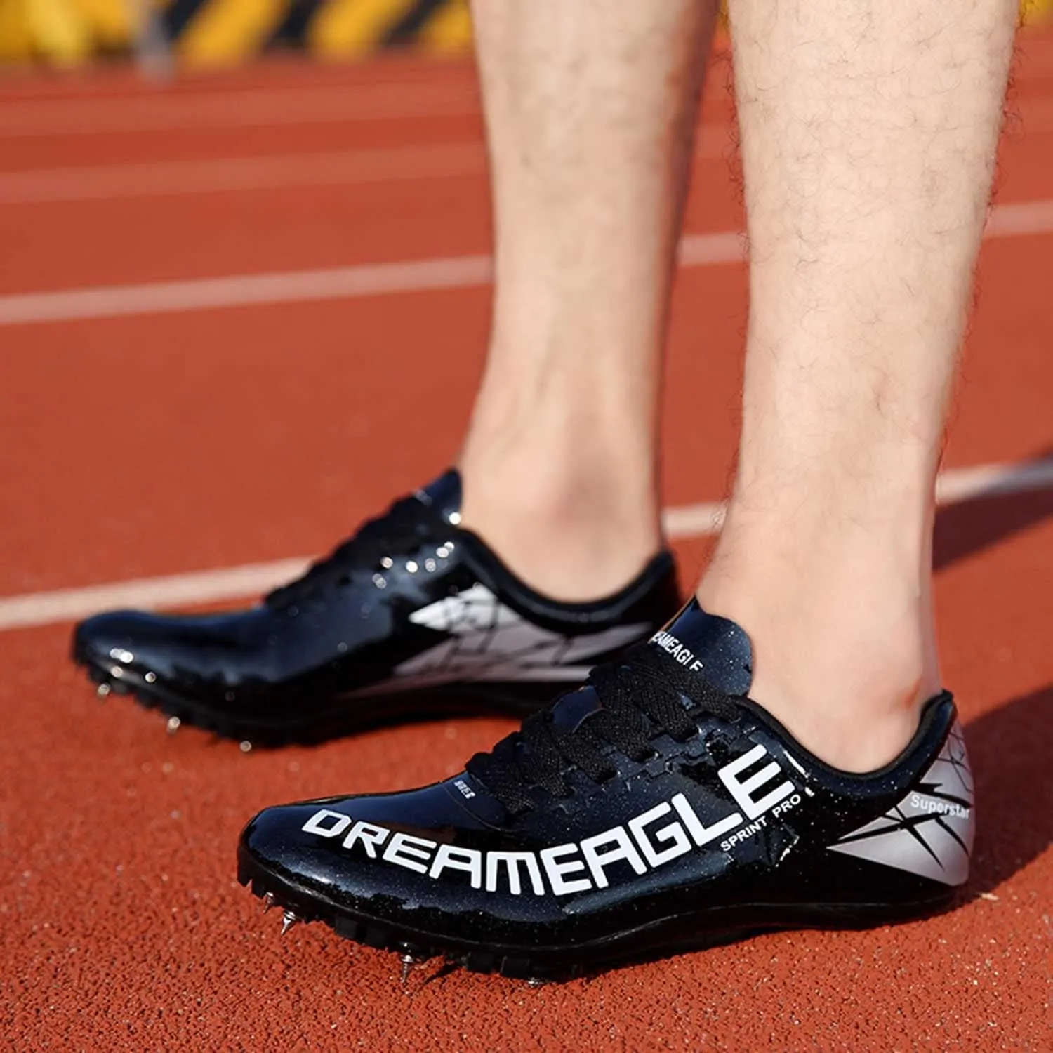 Mens Womens Track and Field Shoes Sprint Sport Sneakers Mesh Breathable Professional Running Nail Spikes Shoes for Boys Girls