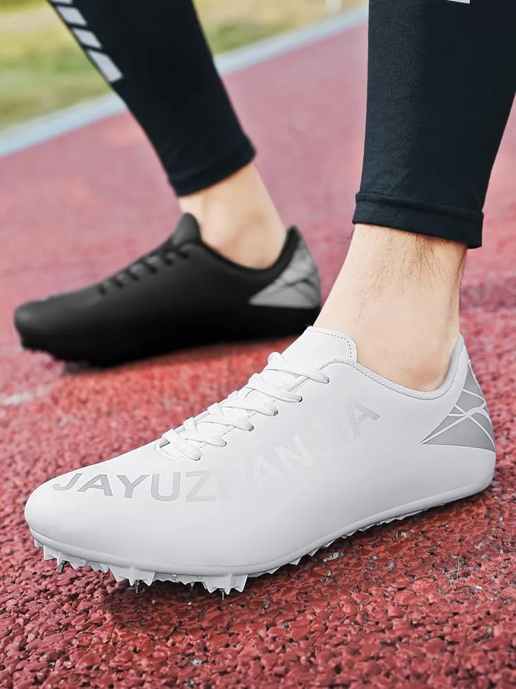 Mens Womens Track and Field Shoes Sprint Sport Sneakers Mesh Breathable Professional Running Nail Spikes Shoes for Boys Girls