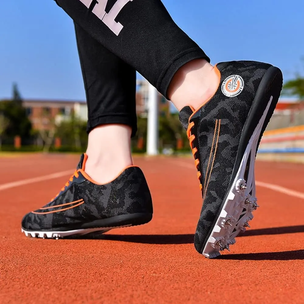 Mens Womens Track and Field Shoes Sprint Sport Sneakers Mesh Breathable Professional Running Nail Spikes Shoes for Boys Girls