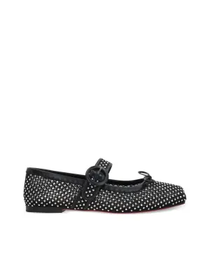 Mesh Design Flat Footwear With Crystal Embellishment And Bow Detailing