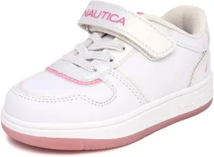 Nautica Kids Girls Sneakers with Adjustable Strap and Bungee Straps | Comfortable Casual Shoes (Toddler/Little Kid)