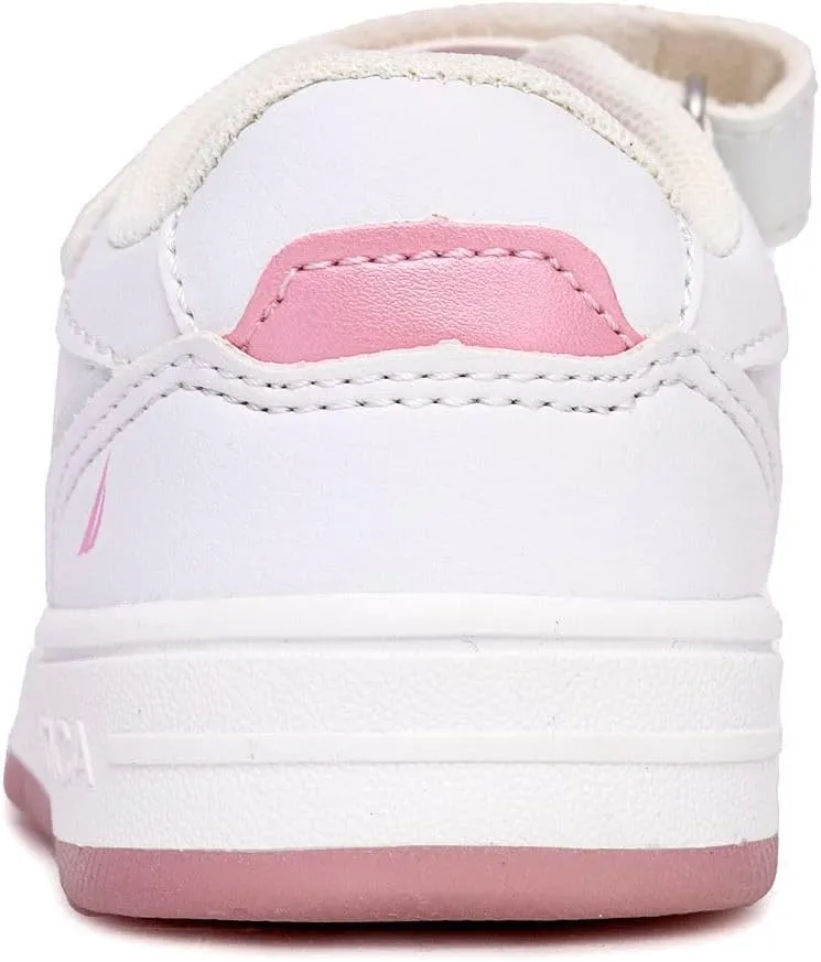 Nautica Kids Girls Sneakers with Adjustable Strap and Bungee Straps | Comfortable Casual Shoes (Toddler/Little Kid)