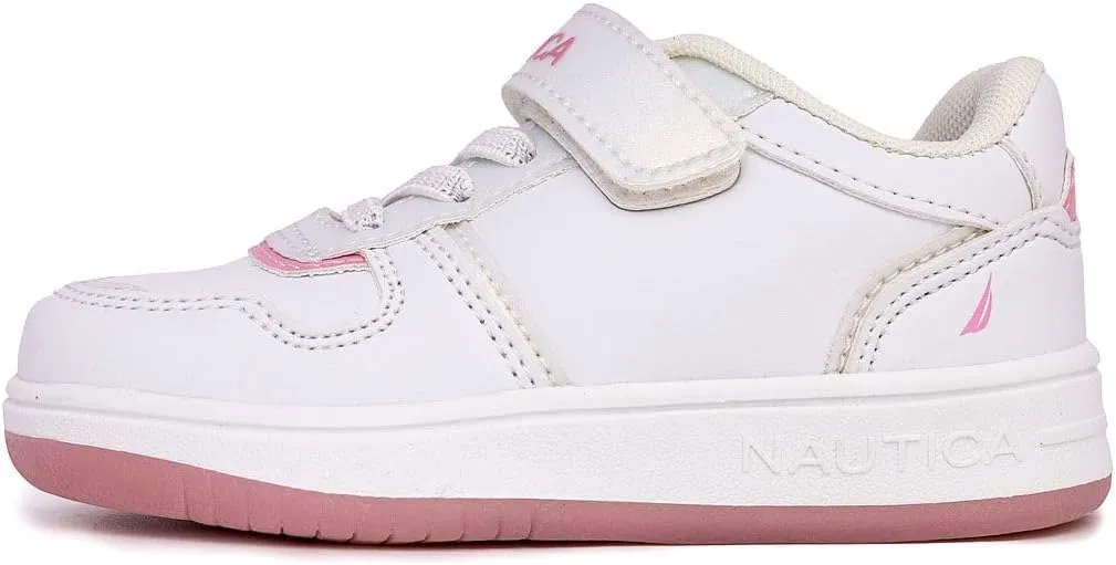 Nautica Kids Girls Sneakers with Adjustable Strap and Bungee Straps | Comfortable Casual Shoes (Toddler/Little Kid)