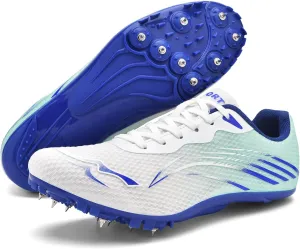 New Upgrade Track and Field Shoes for Men Women Girls Boys 8 Spikes Sneakers Outdoor Professional Running Nail Spikes Shoes Sprint Racing Running Jumping Shoes Boys Grils