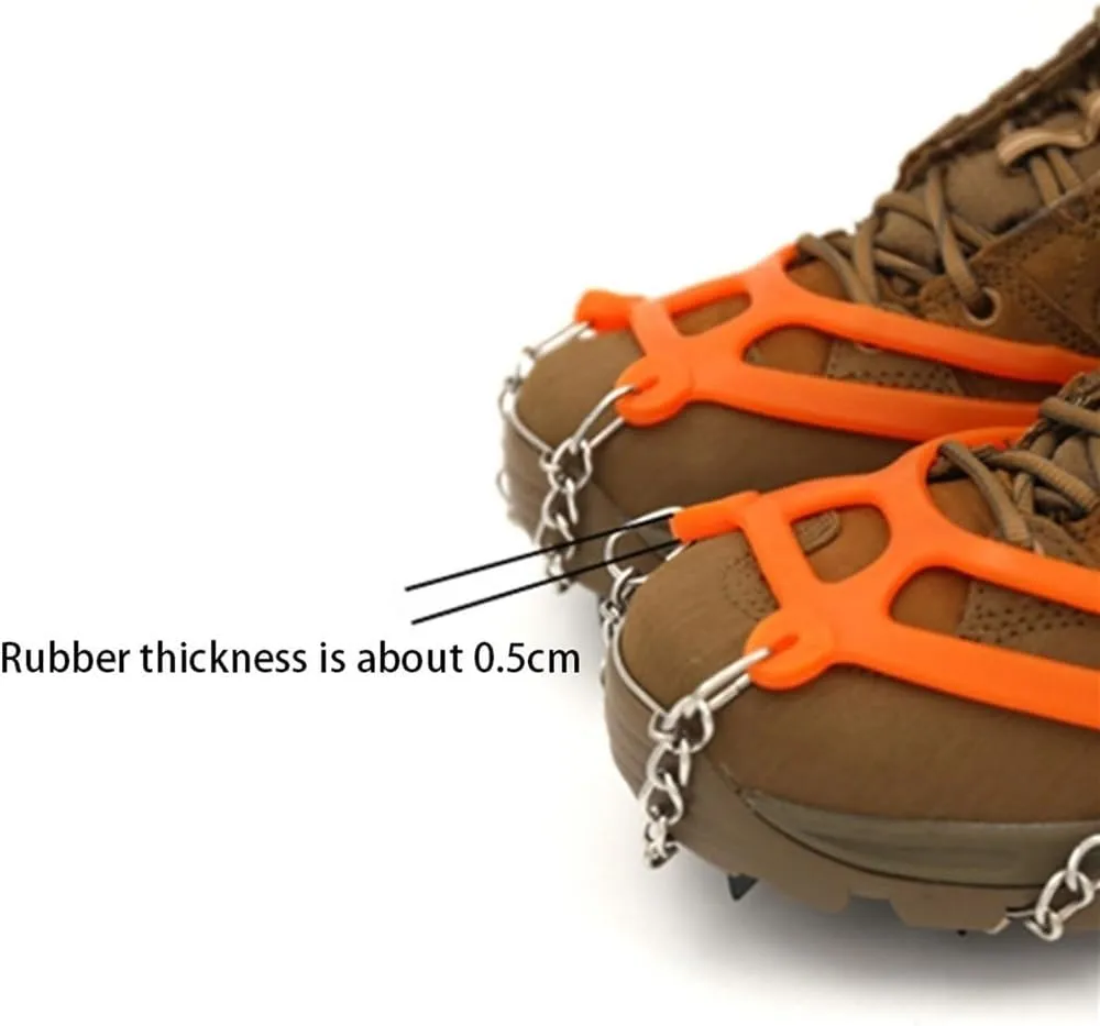Non Slip Climbing Crampons Cleats Shoe Cover Ice Gripper for Spikes Hiking Winter Manganese Steel Outdoor Cleats Overshoes Ice Grips for Shoes