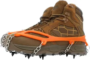 Non Slip Climbing Crampons Cleats Shoe Cover Ice Gripper for Spikes Hiking Winter Manganese Steel Outdoor Cleats Overshoes Ice Grips for Shoes