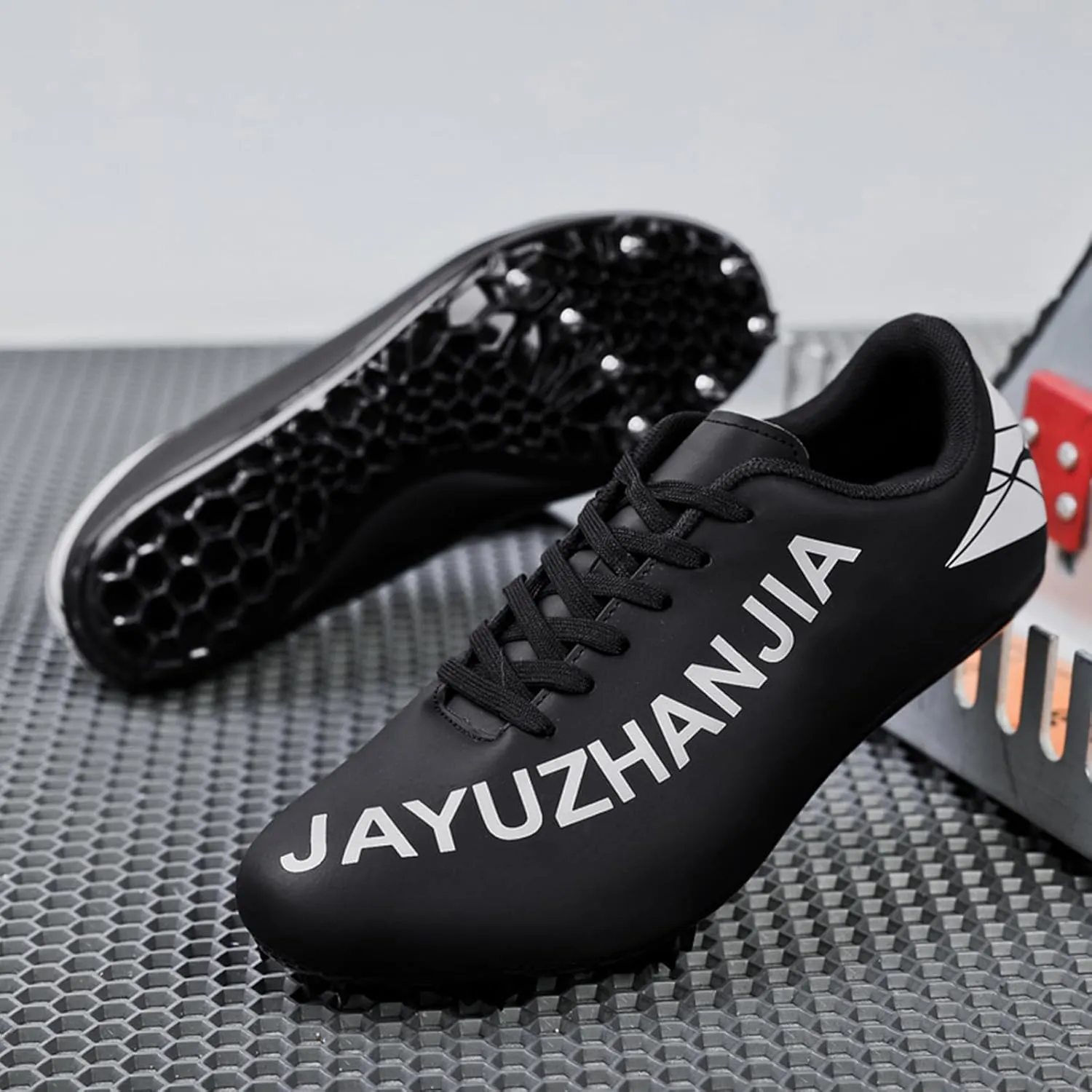 ONAIC Mens Track and Field Shoes Boys Girls Teenagers 8 Spikes Sneakers Race Jumping Running Training Shoes Professional Sprint Sport Shoes