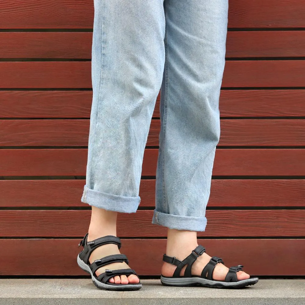 Original GRITION Women Sandals Summer 2020 Flat Casual Sturdy Comfortable Sandals Ourdoor Beach Ladies Wear-Risistant Shoes Plus Size 41