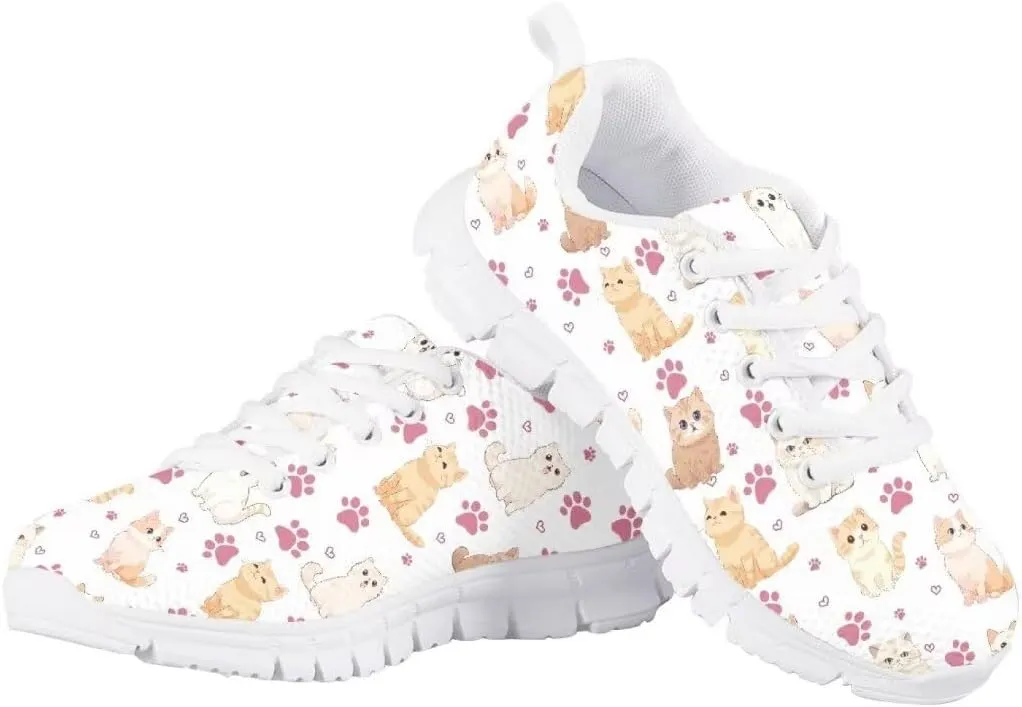 Pinupub Boys Girls Tennis Sports Shoes Cute Graphic Print Non Slip Lace Up Sneakers for Running