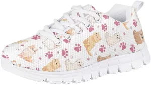 Pinupub Boys Girls Tennis Sports Shoes Cute Graphic Print Non Slip Lace Up Sneakers for Running
