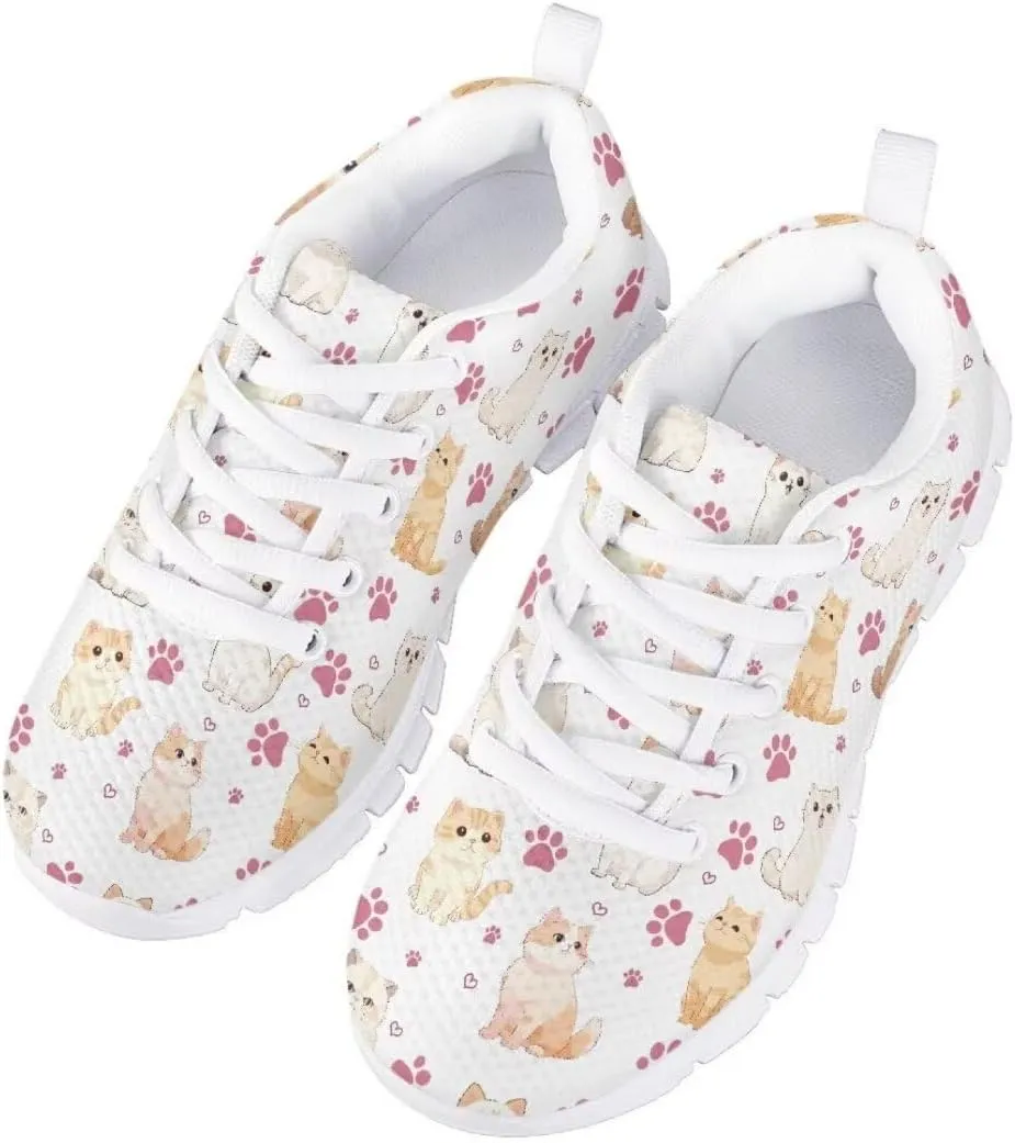 Pinupub Boys Girls Tennis Sports Shoes Cute Graphic Print Non Slip Lace Up Sneakers for Running