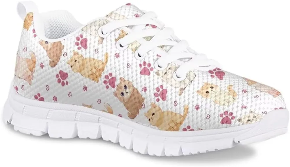 Pinupub Boys Girls Tennis Sports Shoes Cute Graphic Print Non Slip Lace Up Sneakers for Running
