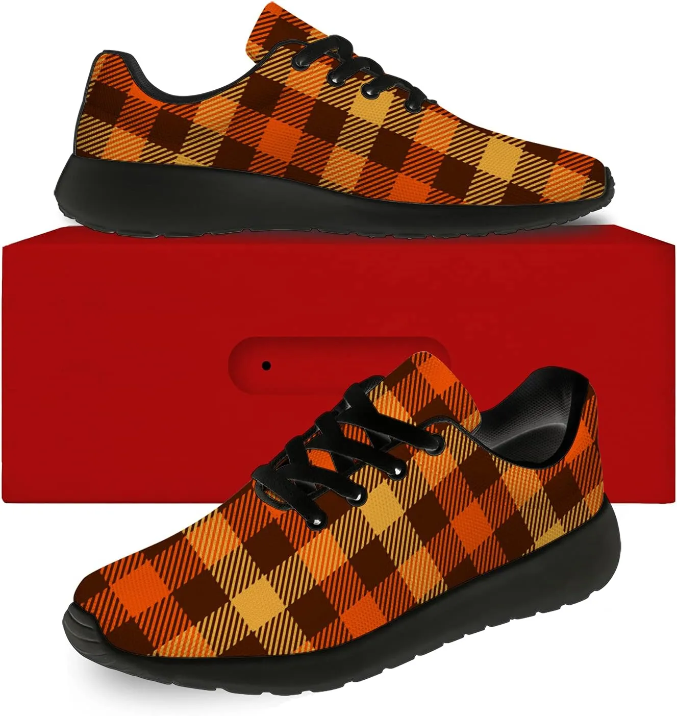 Plaid Shoes for Women Men Running Shoes Lightweight Walking Tennis Sneakers Jogging Shoes Gifts