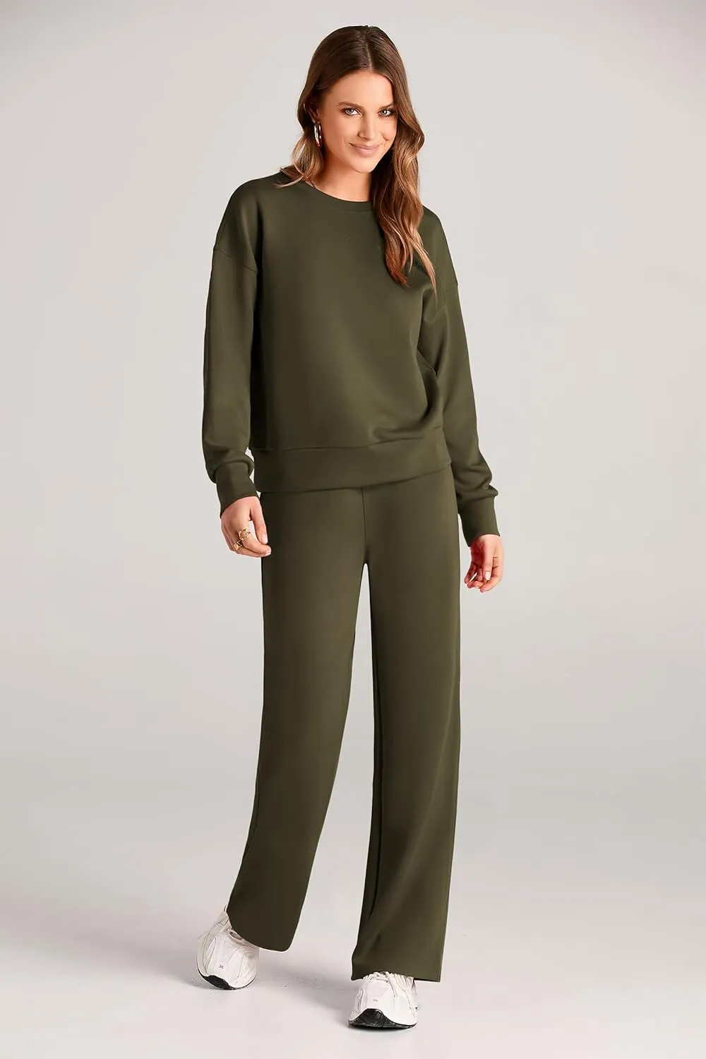 PRETTYGARDEN Women's 2 Piece Outfits 2025 Winter Long Sleeve Pullover Tops And Long Pants Lounge Sets Tracksuit