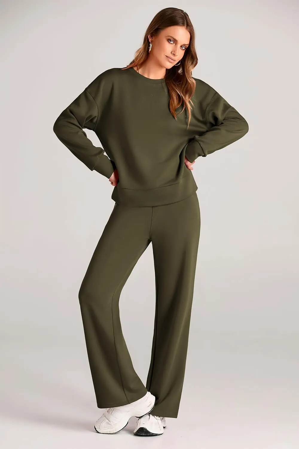 PRETTYGARDEN Women's 2 Piece Outfits 2025 Winter Long Sleeve Pullover Tops And Long Pants Lounge Sets Tracksuit