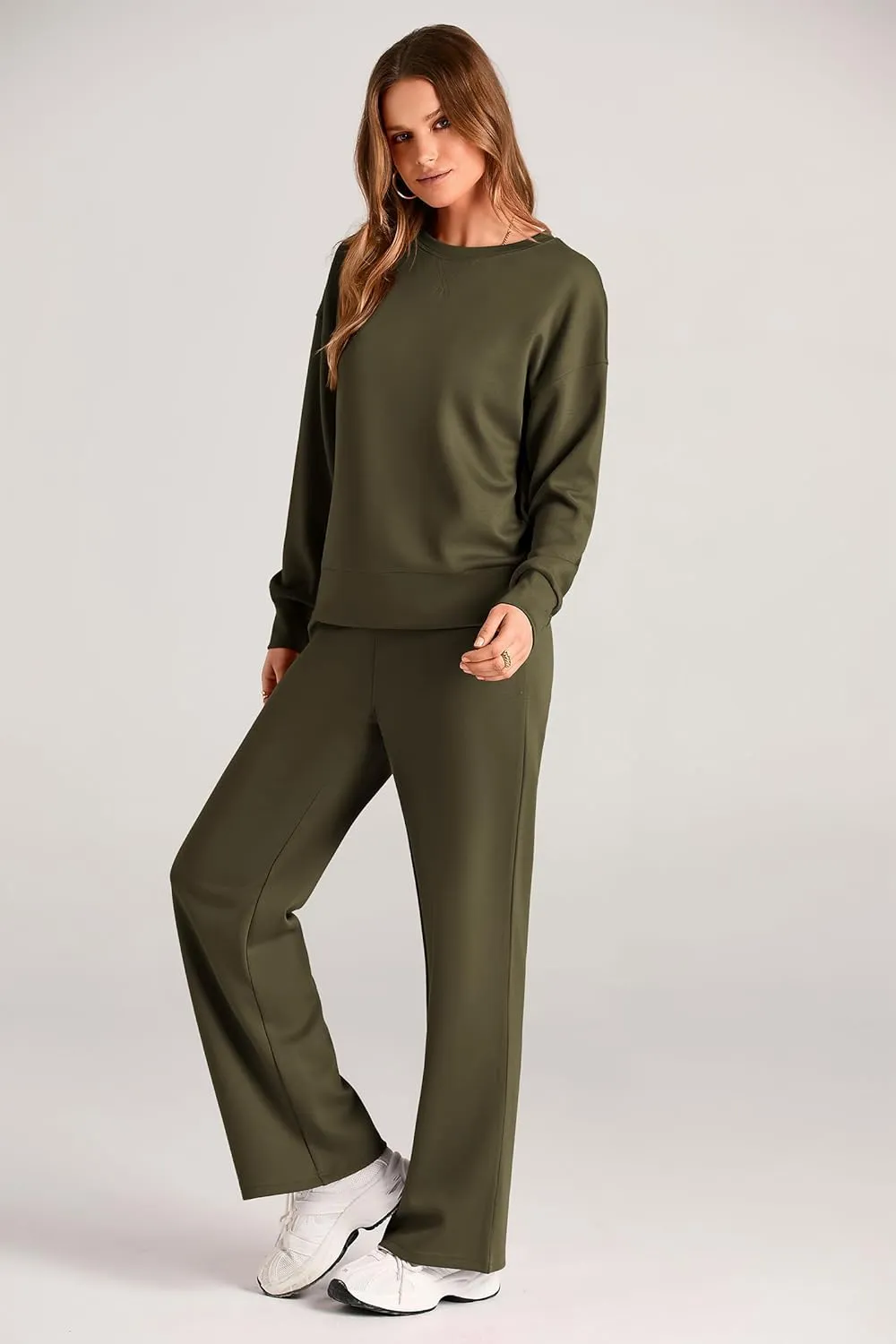 PRETTYGARDEN Women's 2 Piece Outfits 2025 Winter Long Sleeve Pullover Tops And Long Pants Lounge Sets Tracksuit