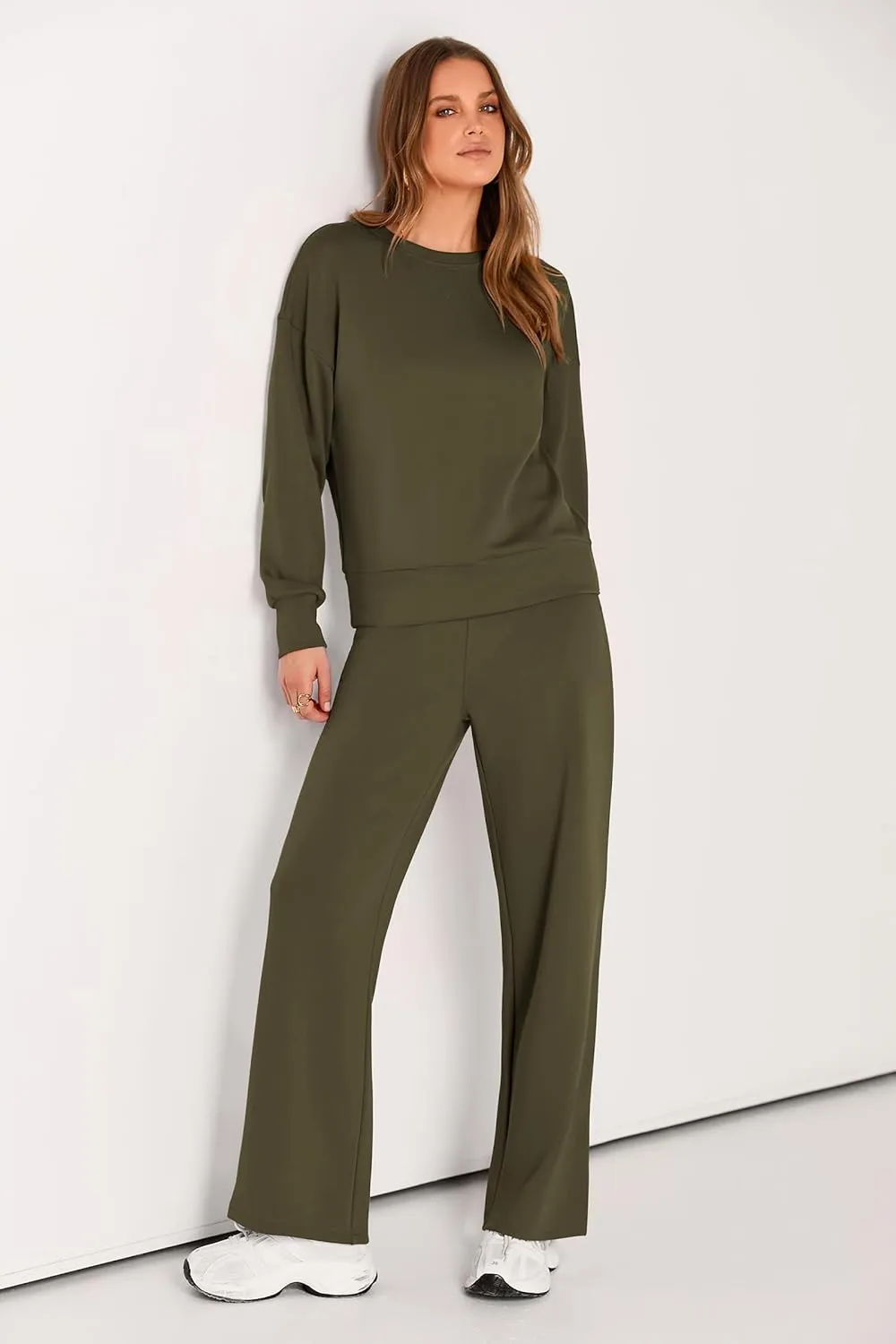 PRETTYGARDEN Women's 2 Piece Outfits 2025 Winter Long Sleeve Pullover Tops And Long Pants Lounge Sets Tracksuit