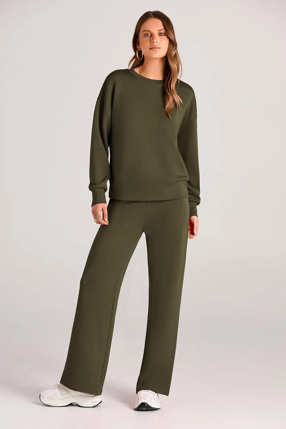 PRETTYGARDEN Women's 2 Piece Outfits 2025 Winter Long Sleeve Pullover Tops And Long Pants Lounge Sets Tracksuit