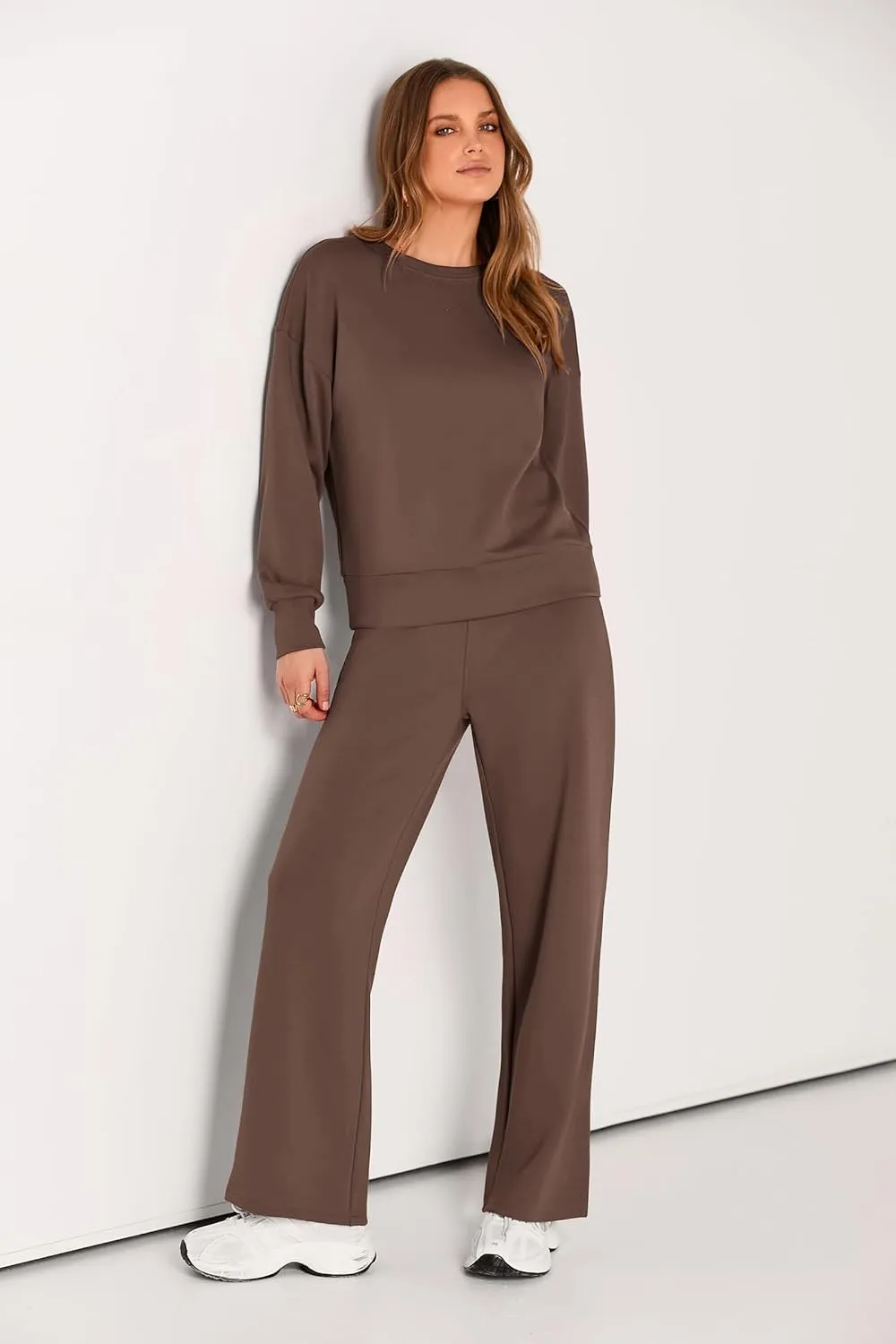 PRETTYGARDEN Women's 2 Piece Outfits 2025 Winter Long Sleeve Pullover Tops And Long Pants Lounge Sets Tracksuit