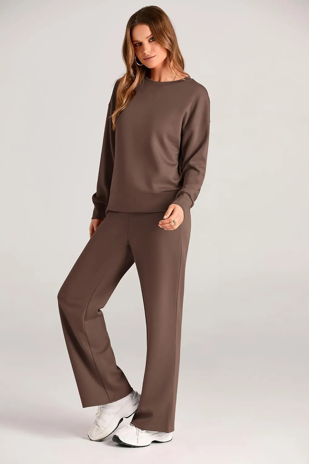 PRETTYGARDEN Women's 2 Piece Outfits 2025 Winter Long Sleeve Pullover Tops And Long Pants Lounge Sets Tracksuit