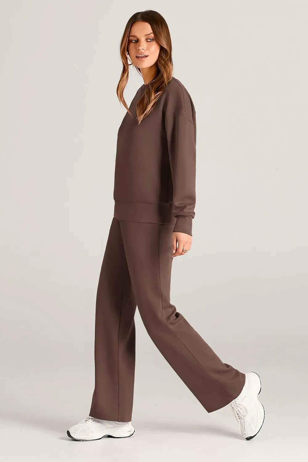 PRETTYGARDEN Women's 2 Piece Outfits 2025 Winter Long Sleeve Pullover Tops And Long Pants Lounge Sets Tracksuit