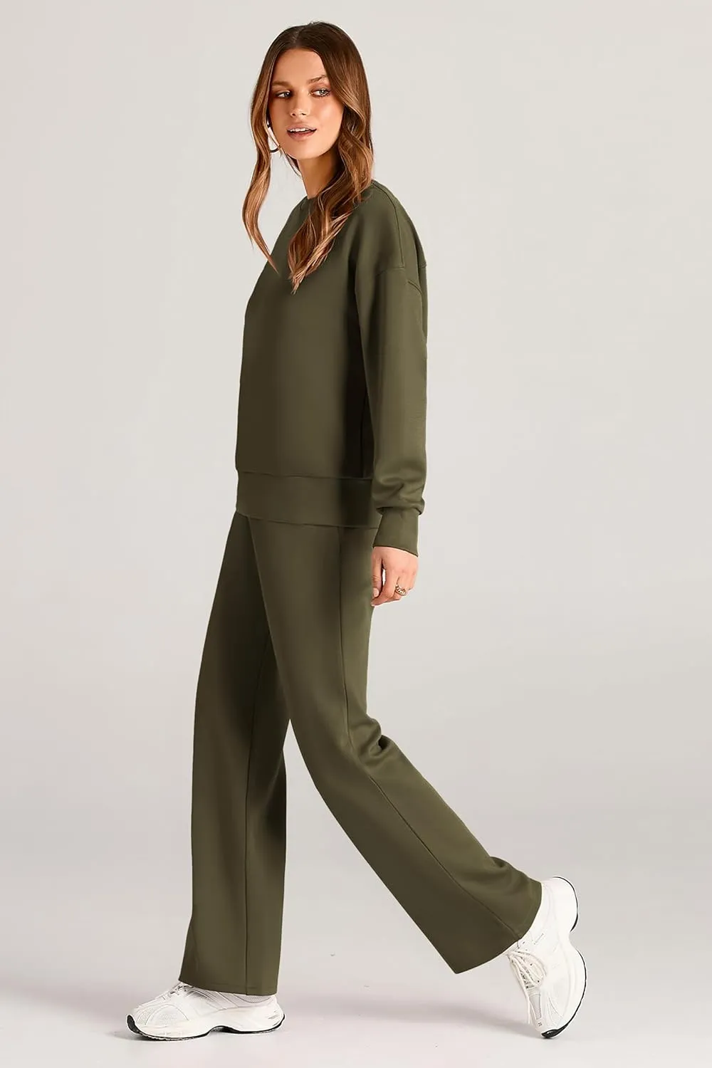 PRETTYGARDEN Women's 2 Piece Outfits 2025 Winter Long Sleeve Pullover Tops And Long Pants Lounge Sets Tracksuit