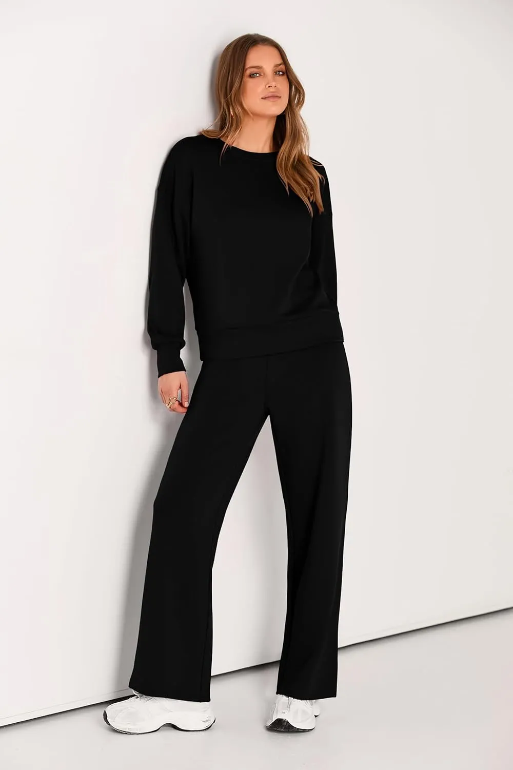 PRETTYGARDEN Women's 2 Piece Outfits 2025 Winter Long Sleeve Pullover Tops And Long Pants Lounge Sets Tracksuit