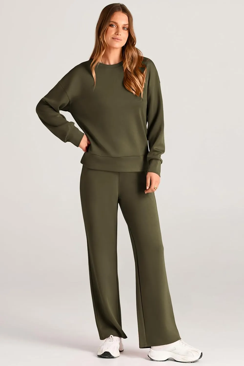 PRETTYGARDEN Women's 2 Piece Outfits 2025 Winter Long Sleeve Pullover Tops And Long Pants Lounge Sets Tracksuit