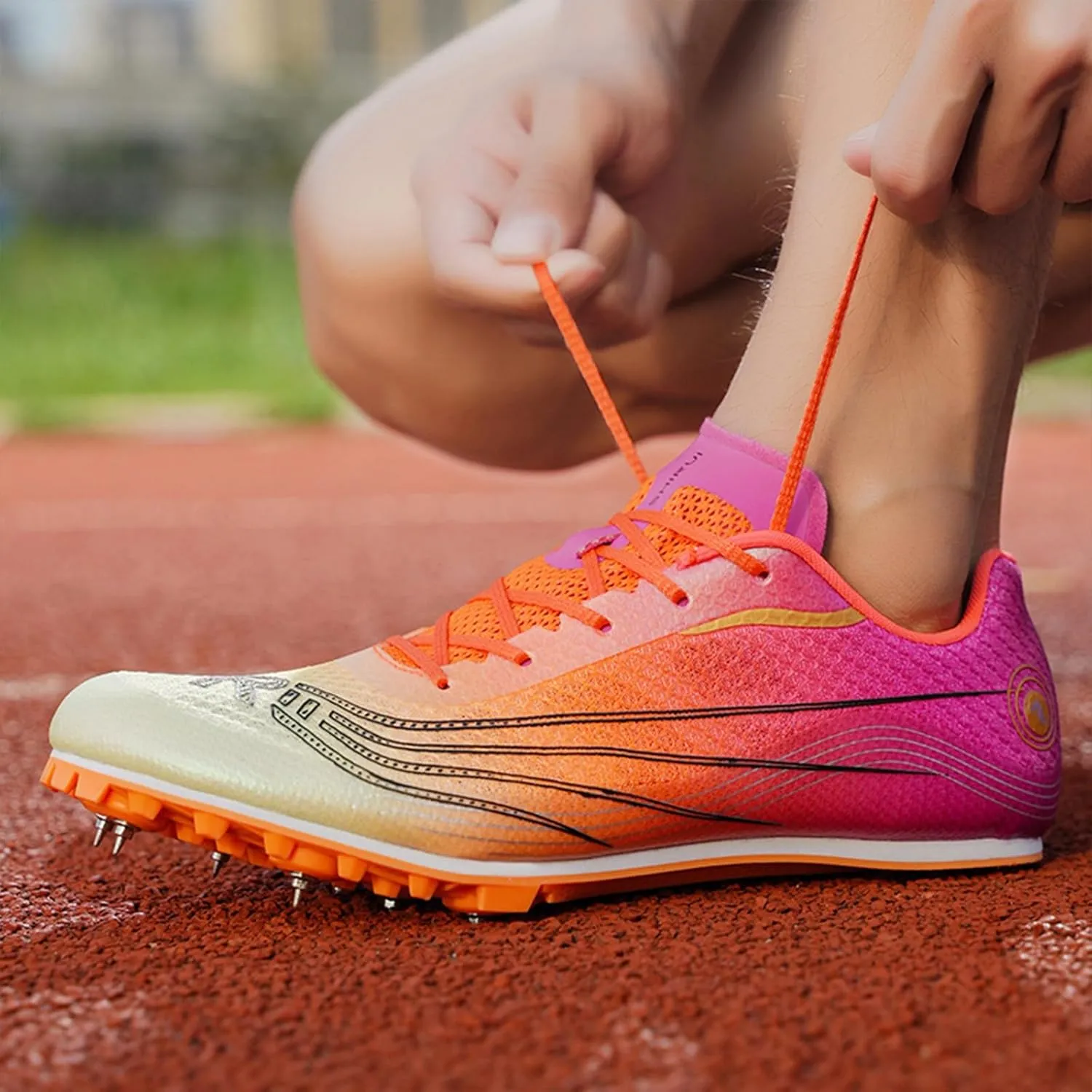 Professional Track and Field Shoes Men Women Spikes Sneakers Breathable Racing Jumping Sprint Running Training Shoes