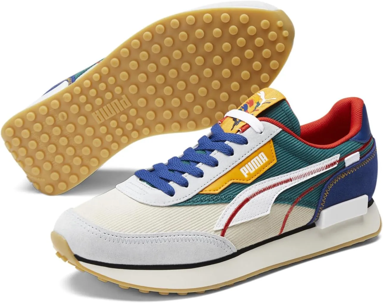 Puma Mens Future Rider Nh Blue Lace Up Sneakers Shoes Casual - Blue, Green, Grey, Off White