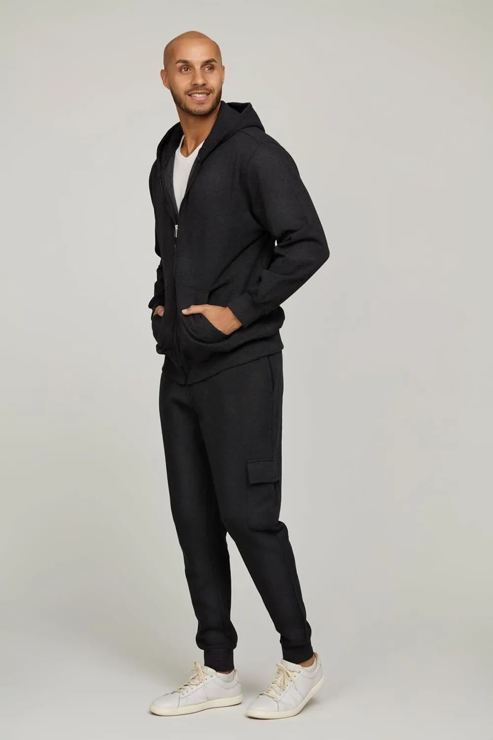 PURE CHAMP Mens 3 Pack Fleece Active Athletic Workout Jogger Sweatpants for Men with Zipper Pocket and Drawstring Size S-3XL