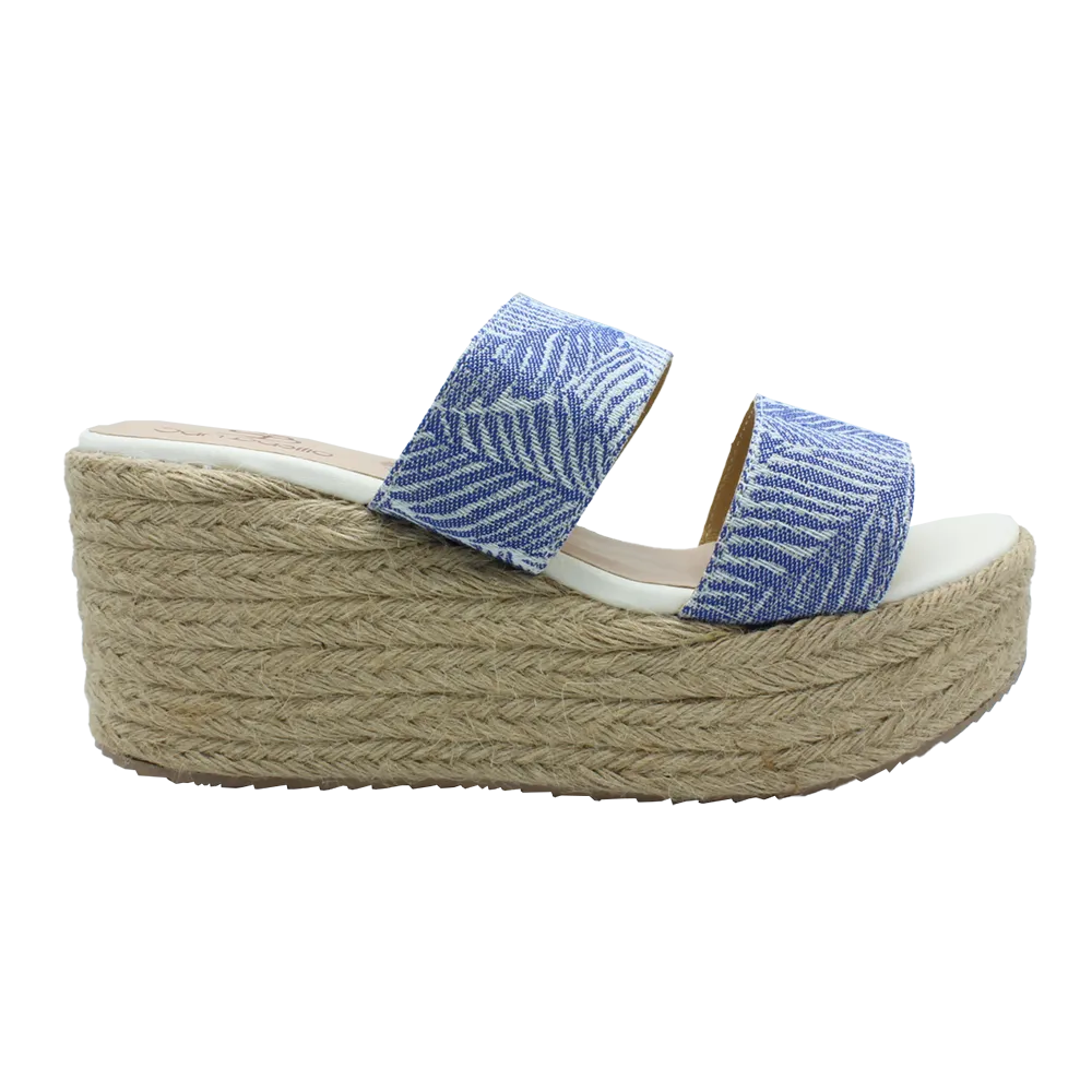 "Bohemian" Leather Wedge Espadrilles