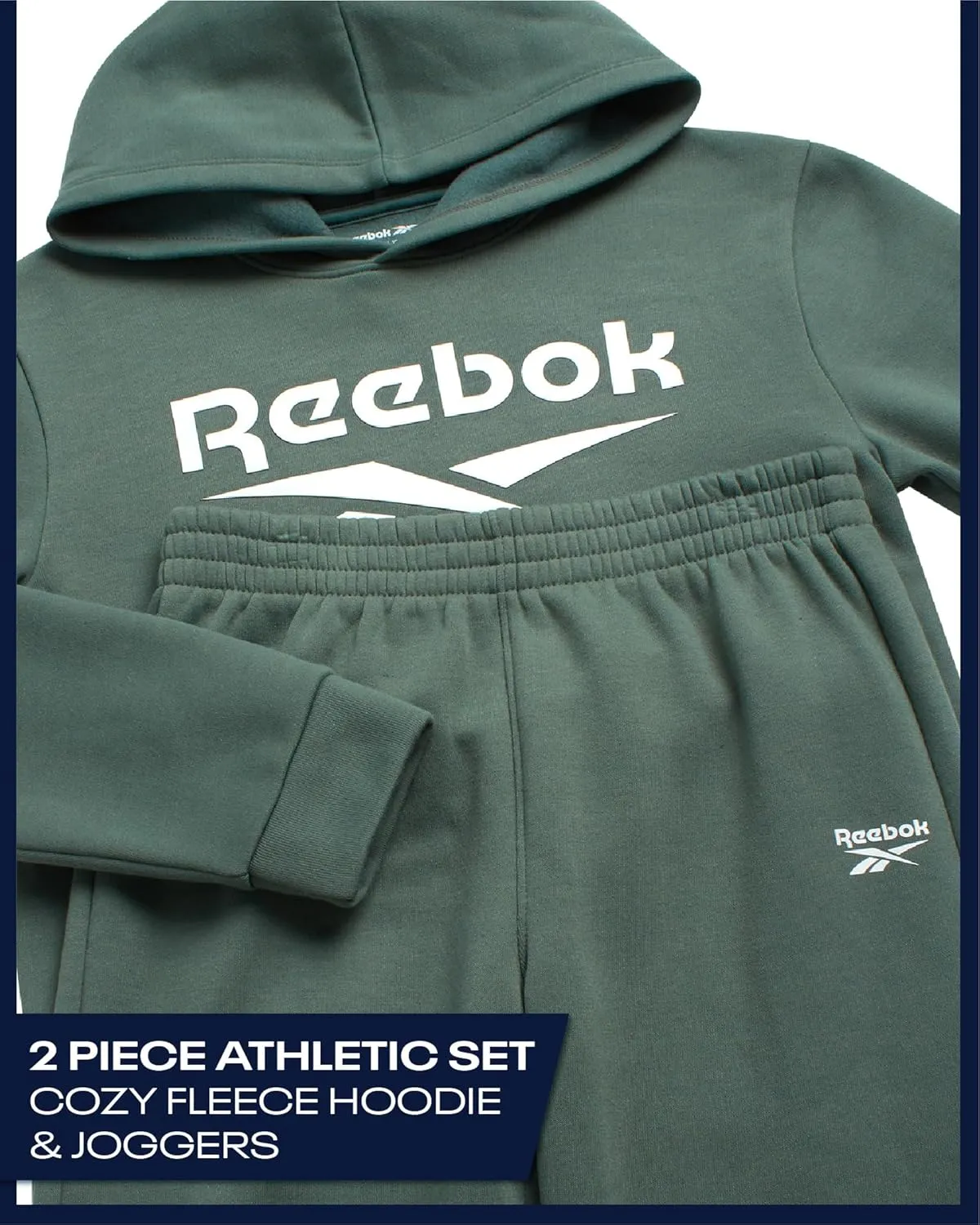 Reebok Boys' Tracksuit - 2 Piece Fleece Pullover Hoodie and Athletic Jogger Sweatpants for Boys (Sizes: 8-14)