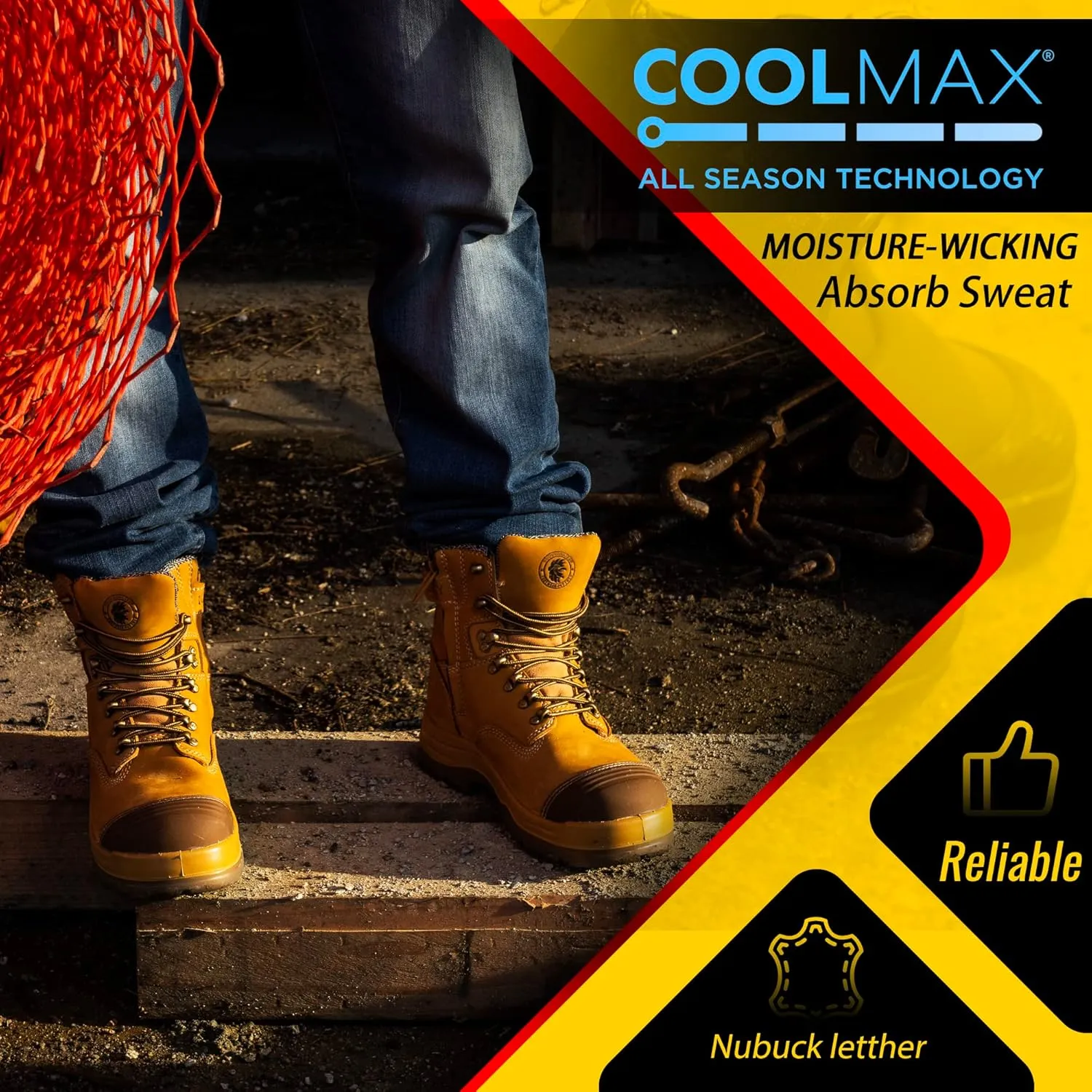 ROCKROOSTER Work Boots for Men,7 inch,Steel Toe,Side Zipper, Leather Shoes,Static Control, Breathable,Quick Dry(AK232Z -AK245Z