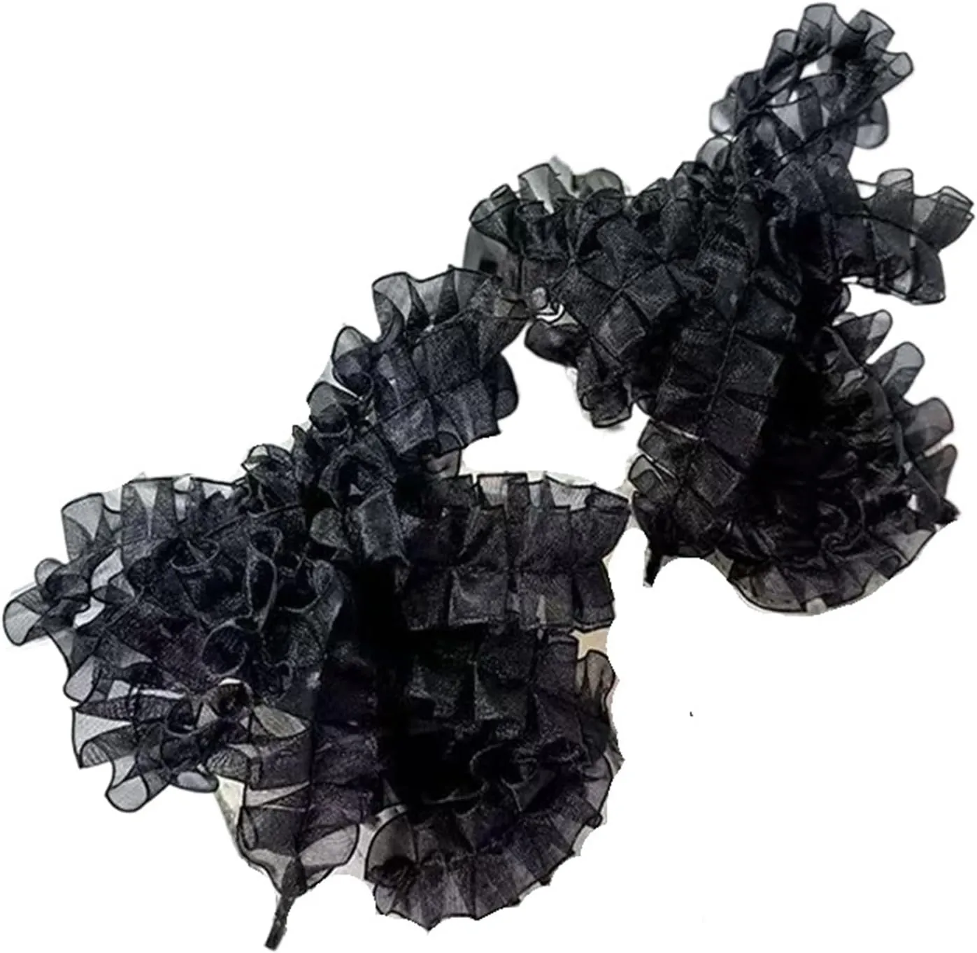 Ruffle Edge Organza Frills Shoelaces Bowknot Sneaker Black Sport Shoes White Shoes Laces DIY Training Shoes Laces