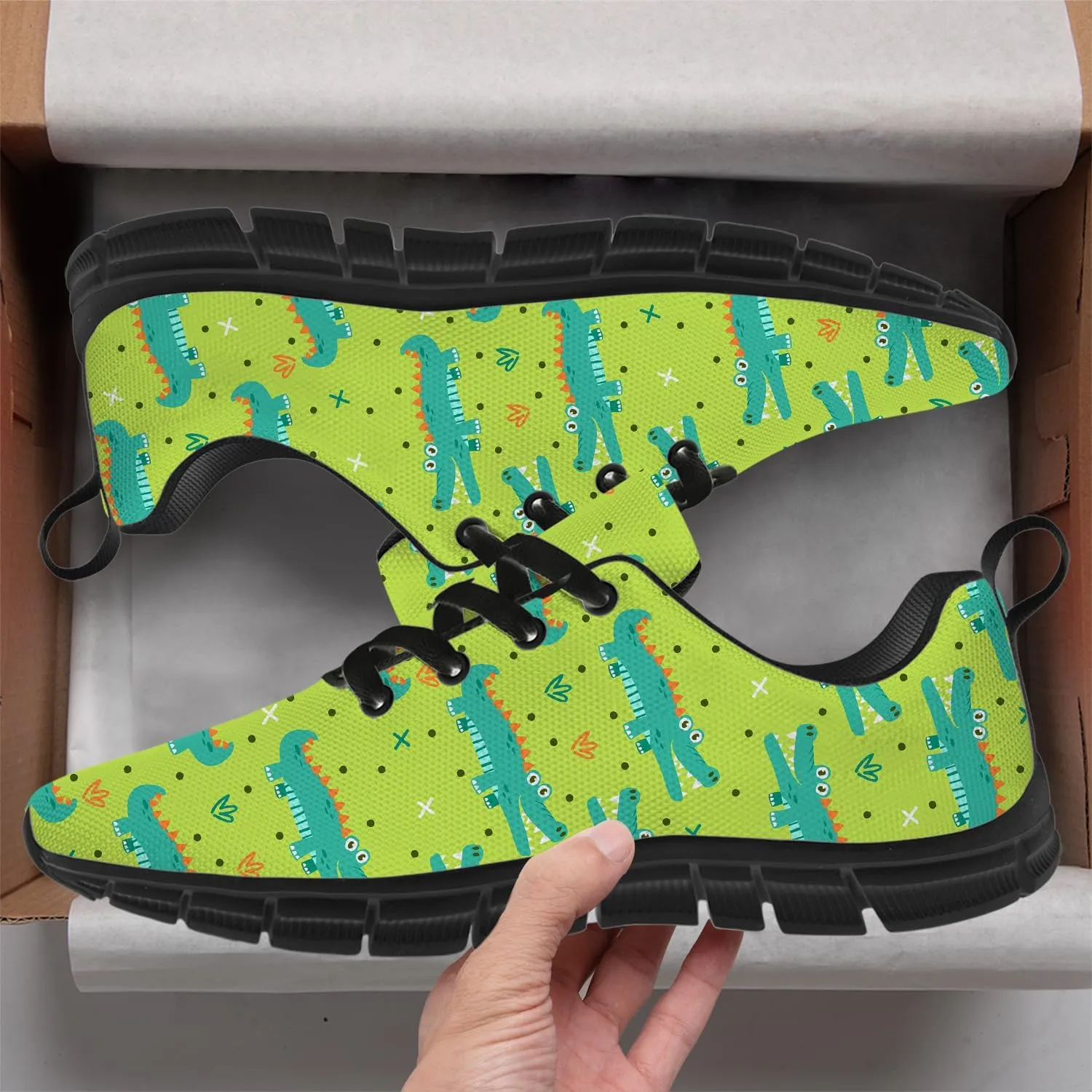 Running Shoes for Women Men Walking Sneakers Funny Crocodiles Shoes Gifts for Men Women