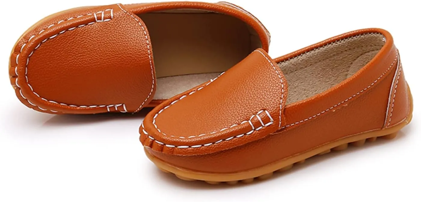 RVROVIC Kids Girls Boys Slip-on Loafers Oxford PU Leather Flats Shoes(Toddler/Little Kid)