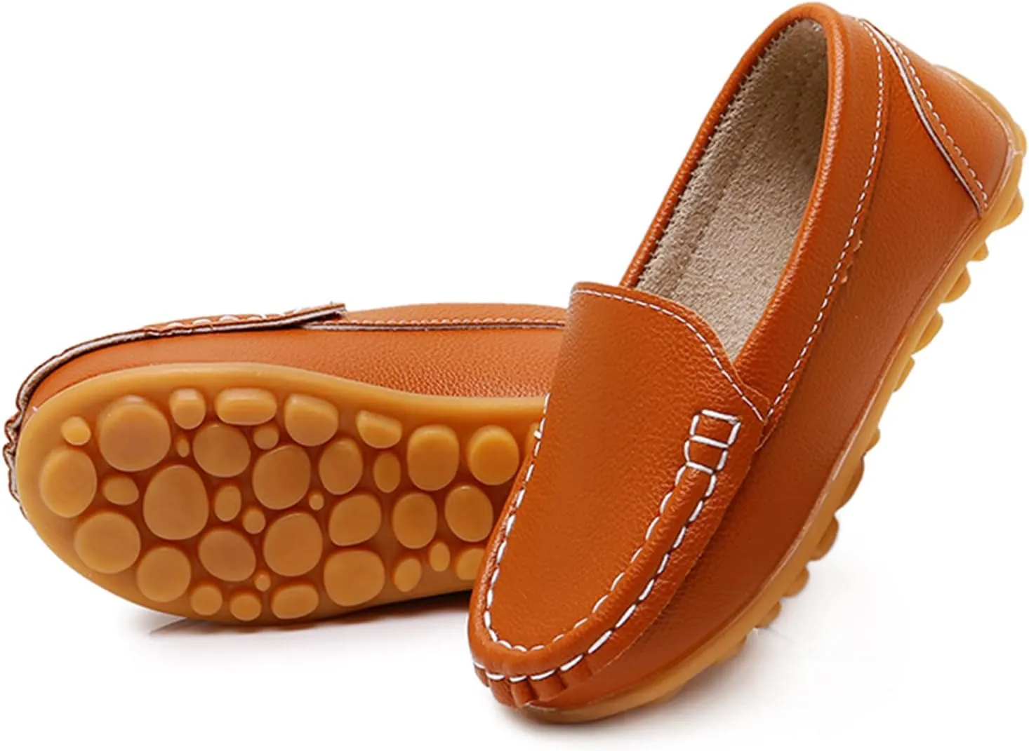 RVROVIC Kids Girls Boys Slip-on Loafers Oxford PU Leather Flats Shoes(Toddler/Little Kid)