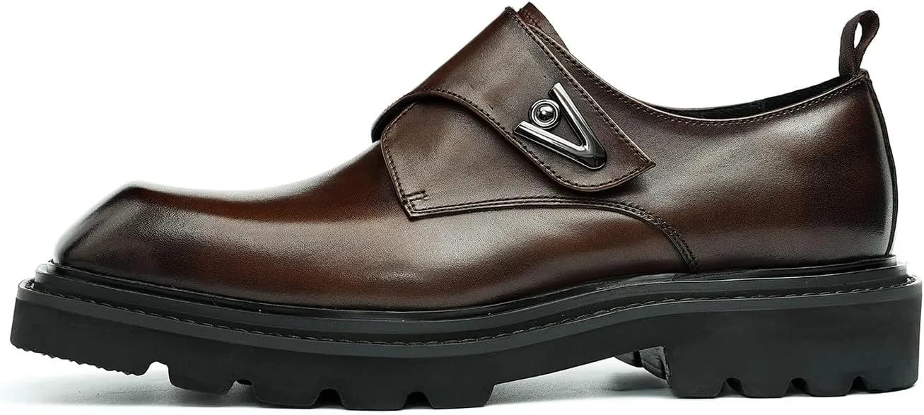 Santimon Mens Loafers Leather Dress Casual Slip On Walking Shoes Business Fashion Backstrap Sneakers Dress Shoes for Men Boys