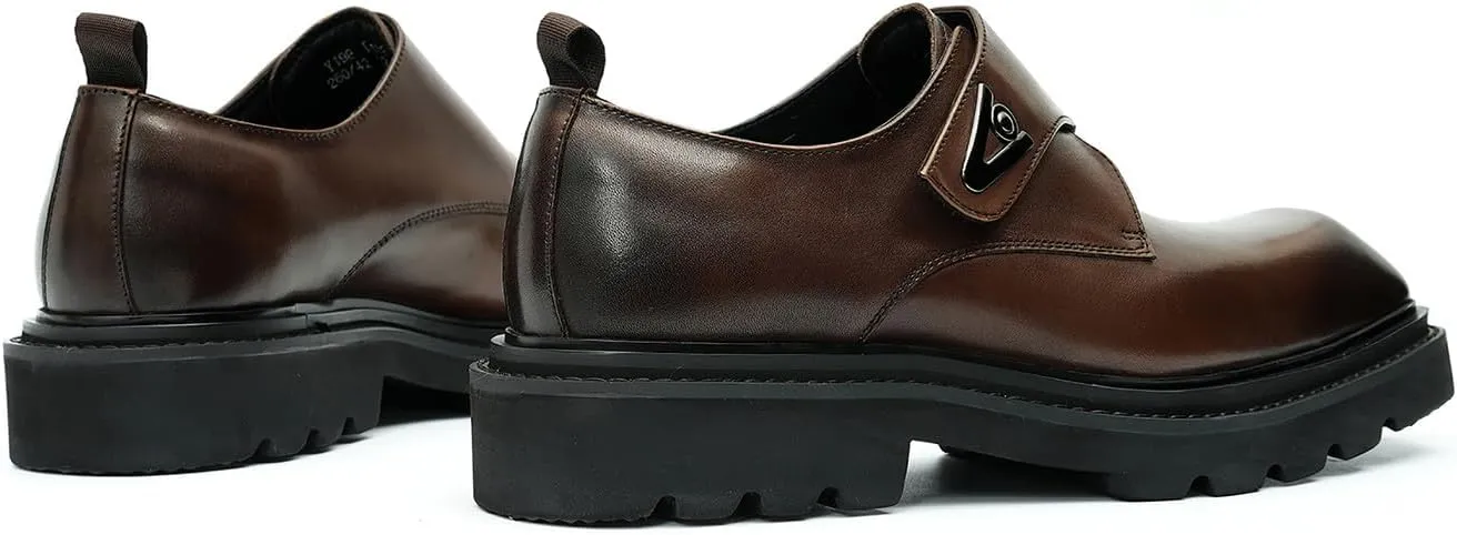 Santimon Mens Loafers Leather Dress Casual Slip On Walking Shoes Business Fashion Backstrap Sneakers Dress Shoes for Men Boys