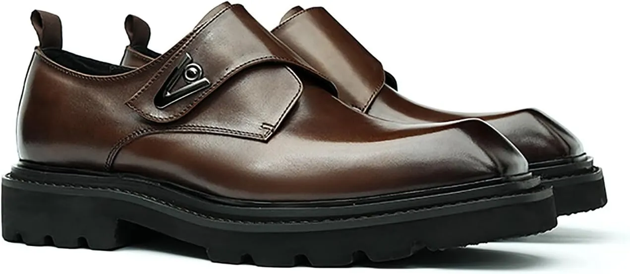 Santimon Mens Loafers Leather Dress Casual Slip On Walking Shoes Business Fashion Backstrap Sneakers Dress Shoes for Men Boys