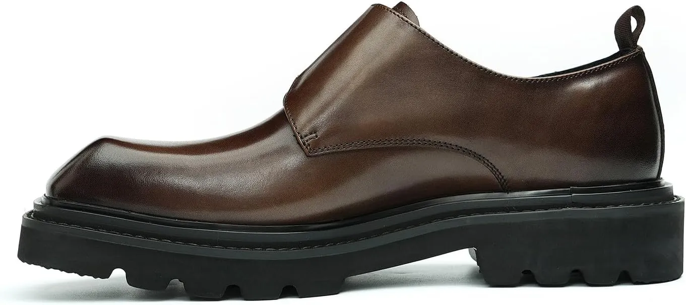 Santimon Mens Loafers Leather Dress Casual Slip On Walking Shoes Business Fashion Backstrap Sneakers Dress Shoes for Men Boys