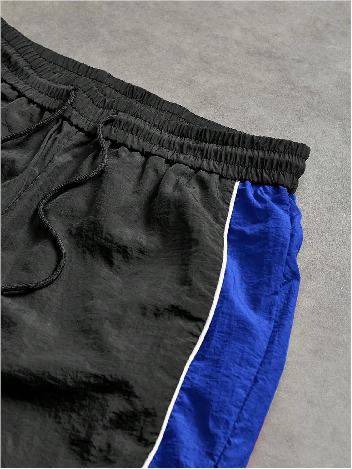 SHENHE Men's Y2k Wide Leg Color Block Baggy Parachute Pants Hip Hop Track Trousers Streetwear
