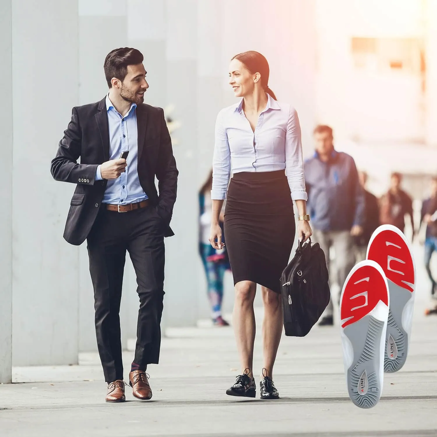 Shoe Inserts for Men & Women - Arch Support, Work Boot Insoles for Standing All Day, Plantar Fasciitis Relief, Flat Foot Sole Orthotics. Red - Men 8-9 / Women 9-10 / EU 40.5-42