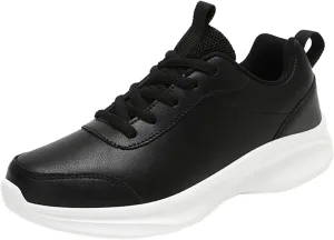 Sneakers for Women Leather Suede Casual Lace Up Non-Slip Walking Shoes Comfortable Tennis Running Shoes